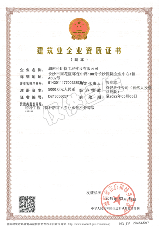 特種工程(特種防雷)專業(yè)承包不分等級資質 特種工程(特種防雷)專業(yè)承包不分等級資質